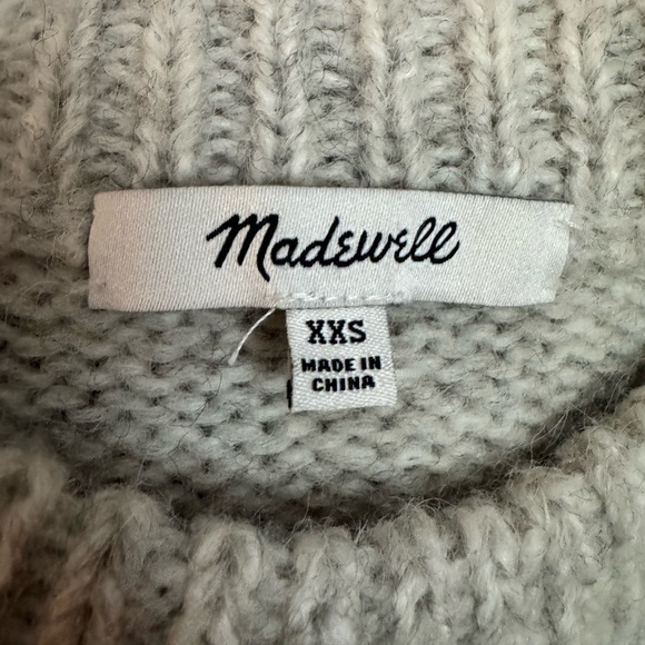 Madewell Wool-Blend Wedge Sweater in Heather Chrome XXS - Picture 4 of 6